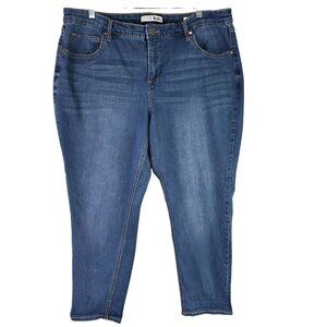 Womens Code Bleu Lover Crop Blue Denim Jeans Stretch Cotton Blend Plus Size 16W